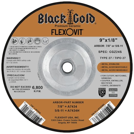 Flexovit DEPRESSED CENTER COMBINATION WHEEL A7434H